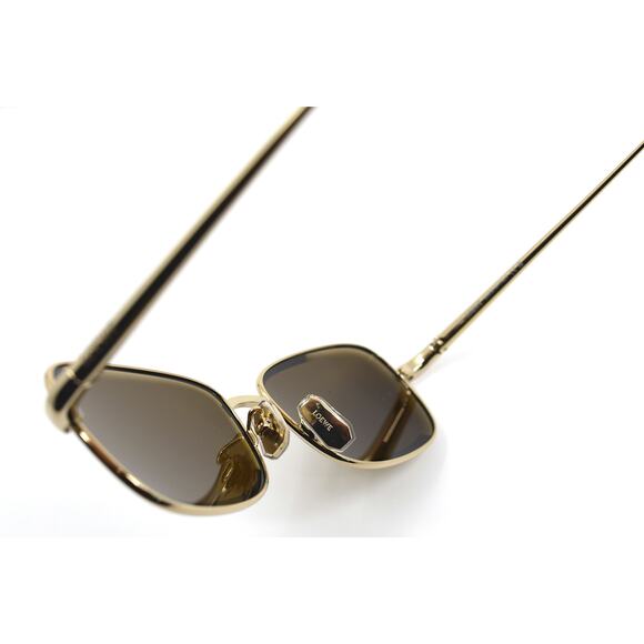 LOEWE LW40159U 32G GOLD BROWN GOLD MIRROR AUTHENTIC SUNGLASSES - Picture 9 of 11